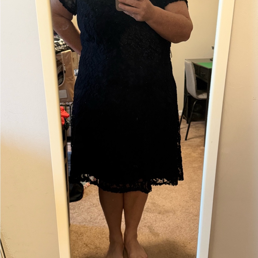 Sharagano Blue A-Line Midi Dress for Weddings